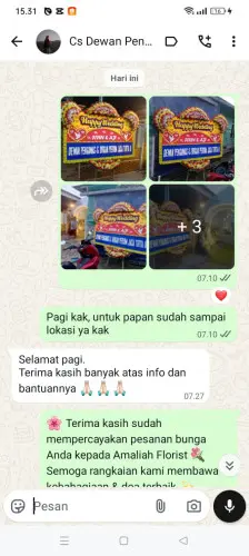Testimonial Papan Bunga Pernikahan lebak